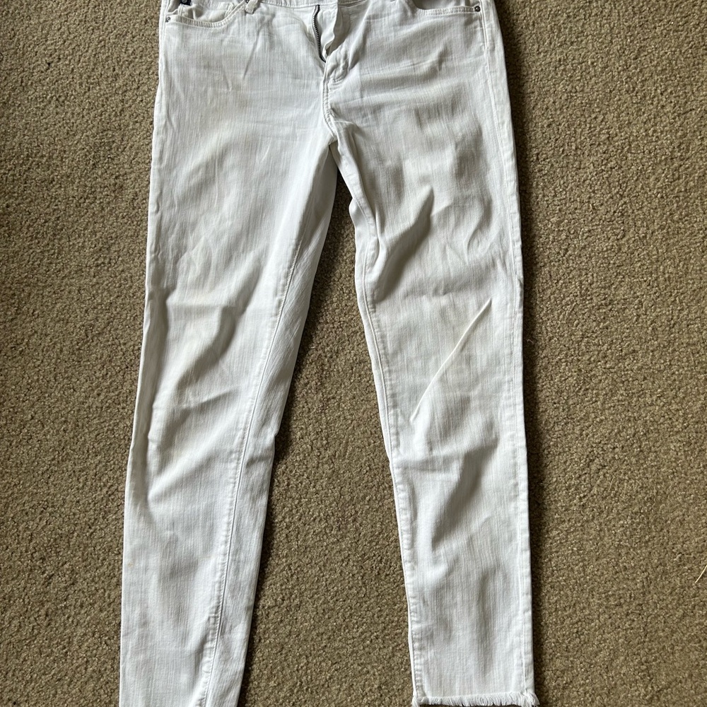 AG Adriano Goldschmied Women's white Skinny Jeans. The Middi Ankle